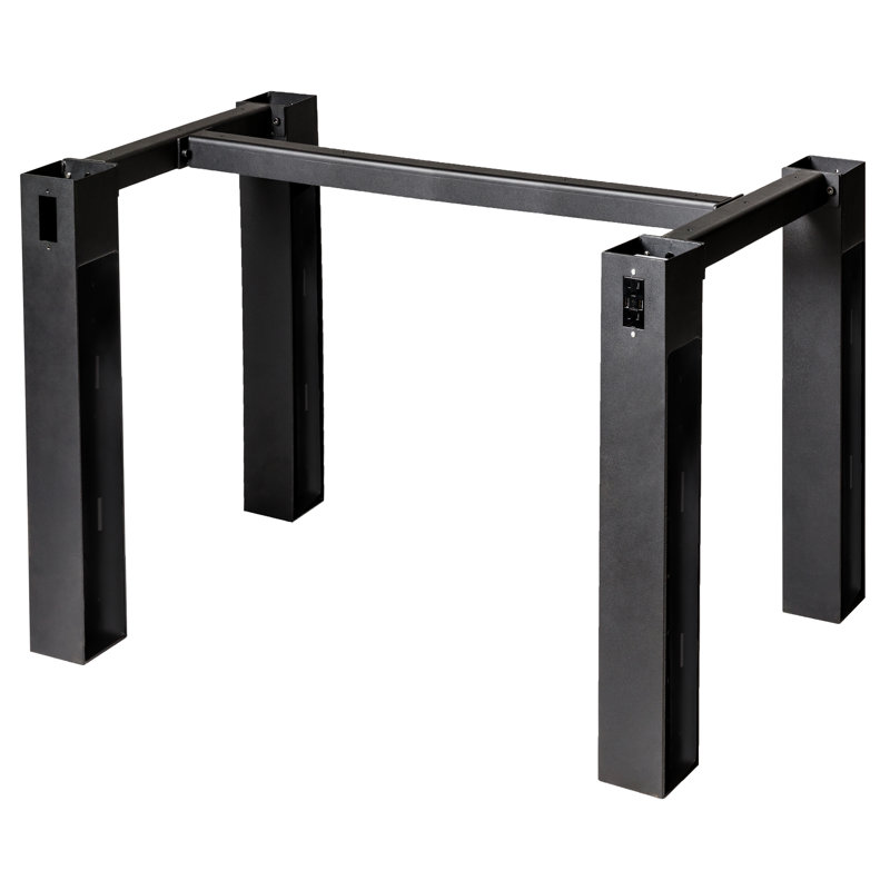 Black Powder-Coated Industrial Dining Table Base with Trestle Legs