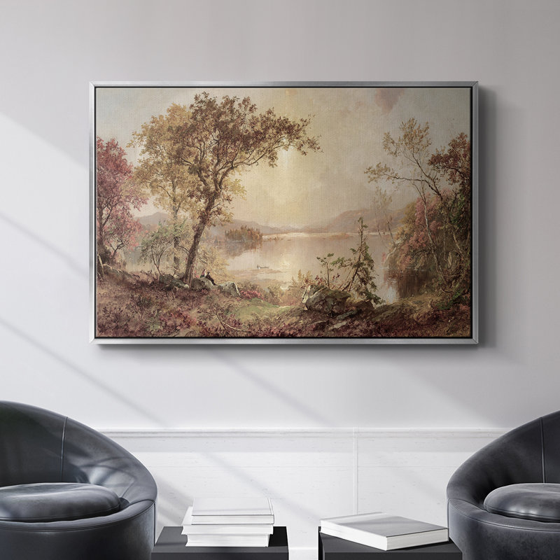 Paysage rétro -ccccxxix, H 17 po x l 25 po x P 2 po, Toile encadrée flottée blanche