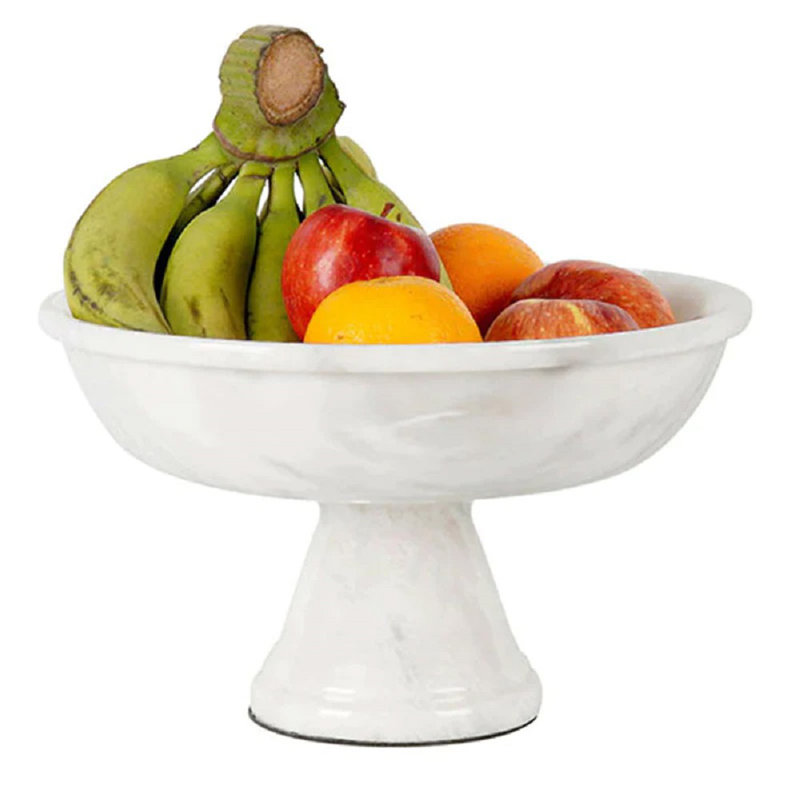Marmor Krafts 1 Marble Fruit Bowl, White