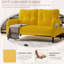 Double velours côtelé avec support ergonomique, rangement latéral pour les télécommandes, éponge haute densité, grand salon, mousse douce de couleur jaune, petits articles, chambre à coucher adaptée