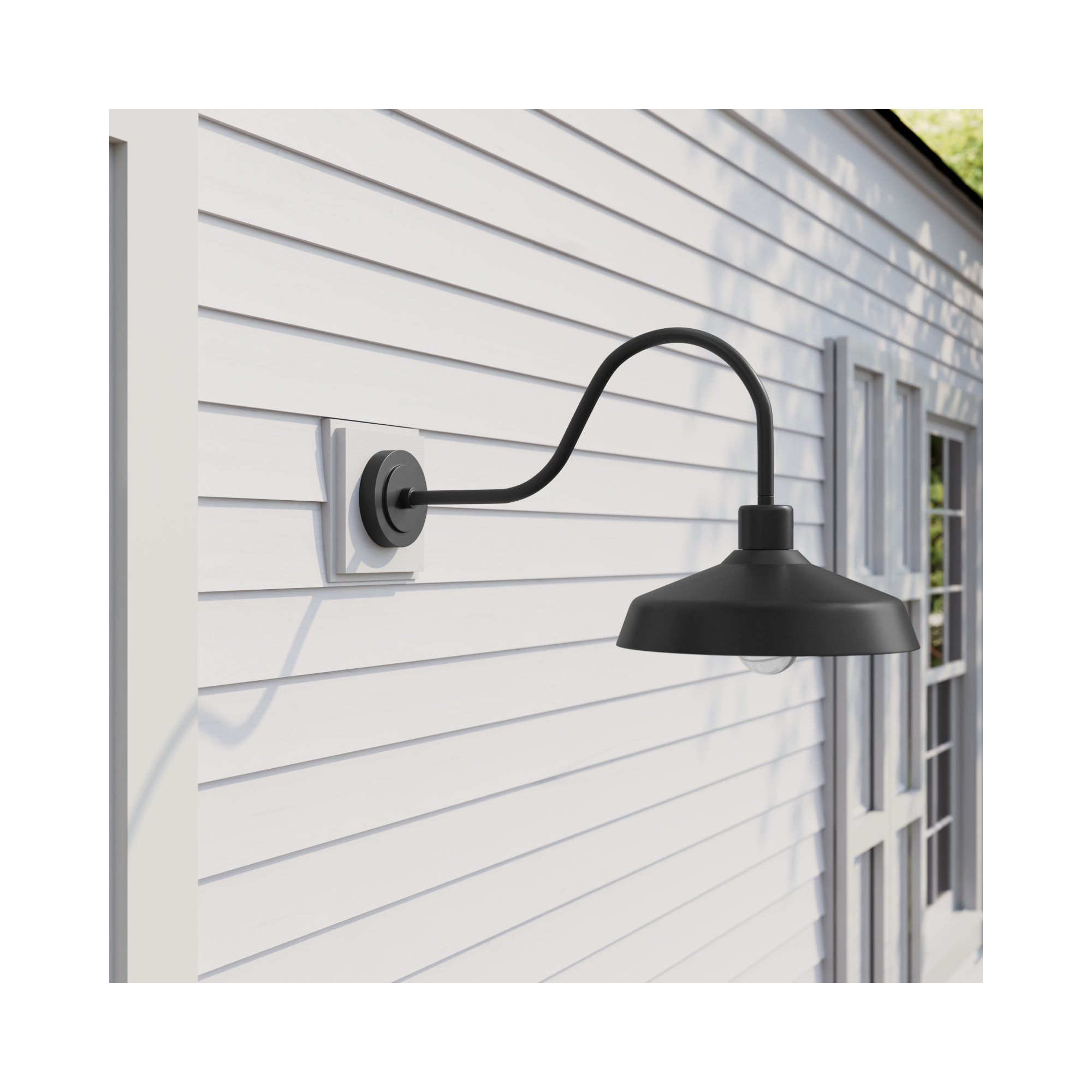 Vanielle Single Light Bell Outdoor Composite Wall Light, Black, 17.5" H x 16" W x 32.5" D