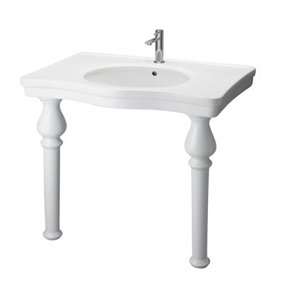 Lavabo de salle de bain console 42 po avec trop-plein Milano