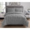 Ensemble d'édredon de 3 pièces en microfibre à nervures Swift Home - couleurs unies et motifs rayés - toutes saisons, durable, facile d'entretien