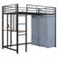 Lit mezzanine double avec bureau, tablettes, prise de courant, lumière DEL et garde-robe-2105077018-2105077019