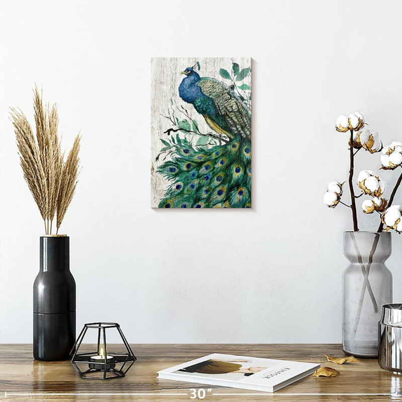 Brampt Wooden Peacock, 12" H x 8" W