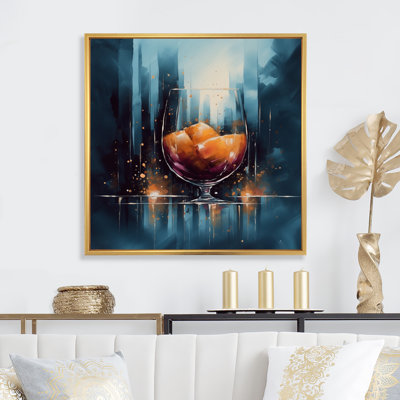 «Glam Cognac Glass II», reproduction sur toile encadrée