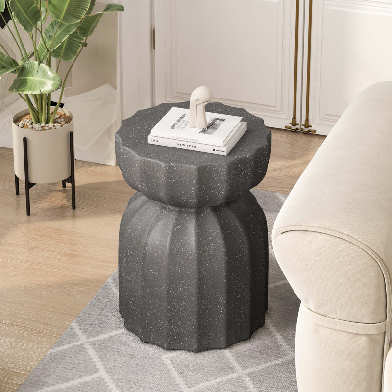 Ensemble de table basse et de table d'appoint 13 "modernes et imperméables pour l'intérieur et l'extérieur, Gris