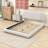 Teddy Fleece Upholstered Platform Bed with Curve-Shaped Design and Slats-856298127-856298116