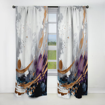 Palmyra - Abstract Marble Marble Blackout Curtain - 1 Panels