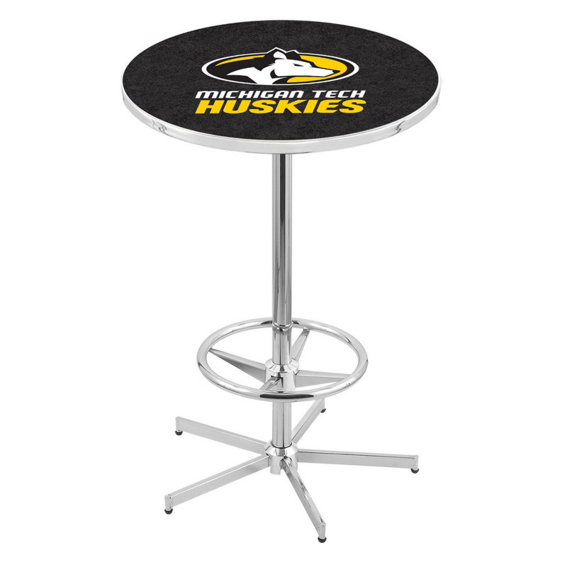 NCAA Round Dining Table, Michigan Tech University