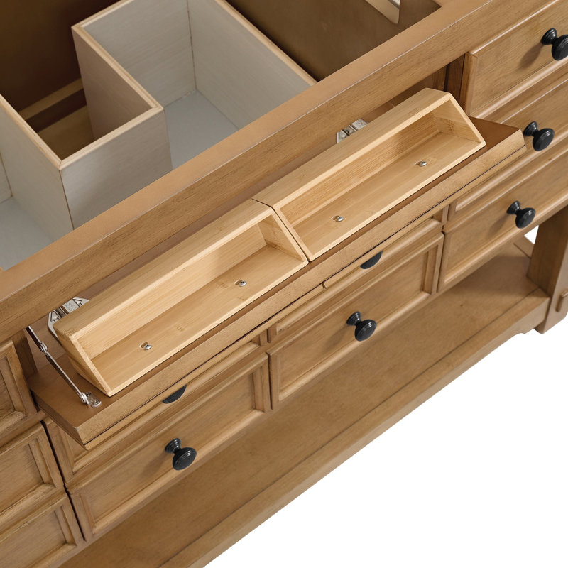 Malibu 48'' W Single Vanity, 8" Widespread, Amber Birch, Phantome Eclos
