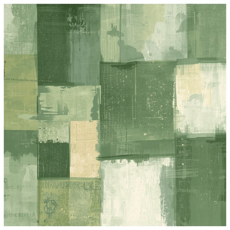 Rideaux de fenêtre vert, beige et patchwork - 1 panneau, 50 po x 92 po - 1 panneau, Transparent