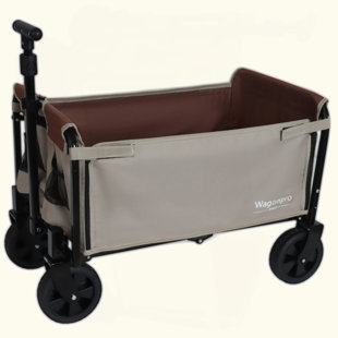 All-In-One Convertible Folding Camping Wagon Cart: Bench Seat, Storage Compartment & Included Dog Tether