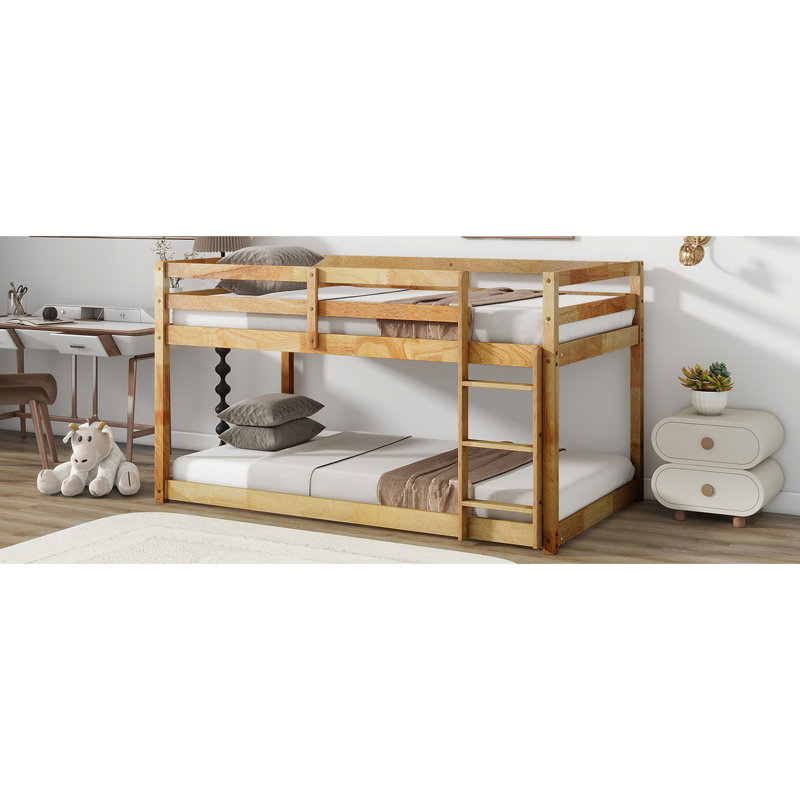 Lit simple au-dessus d'un lit mezzanine - Solution de chambre à coucher pour petits espaces avec lattes renforcées et polyvalente