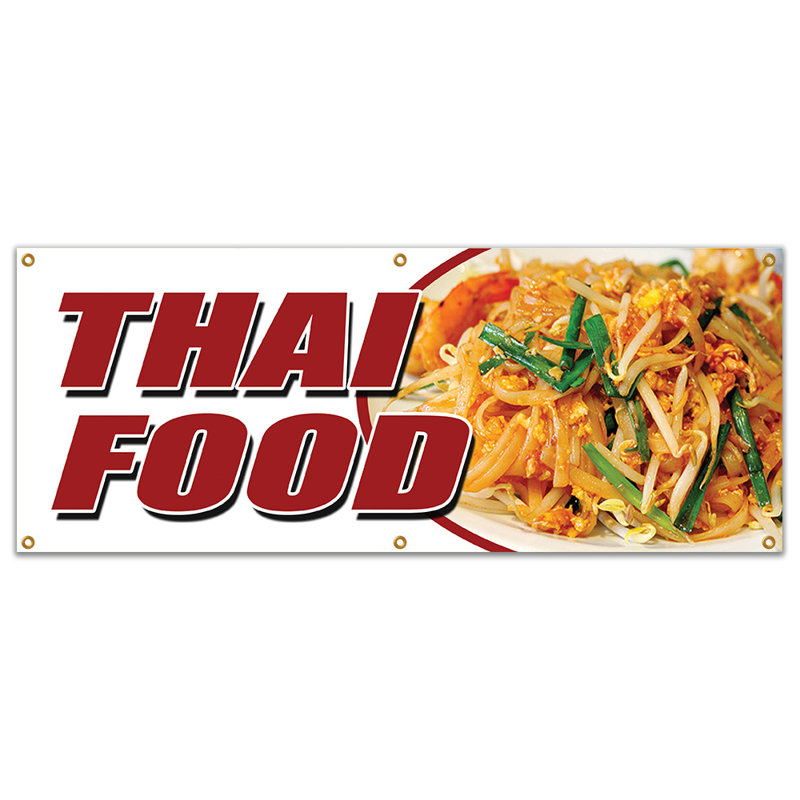 «THAI FOOD Banner» - Pad thai sushi, rouleaux de printemps au curry et tofu