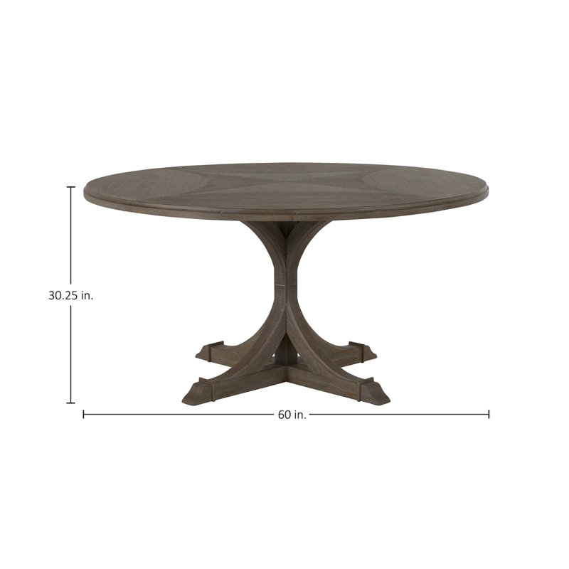 Adams 60" Pedestal Dining Table, Cerused Forest Black
