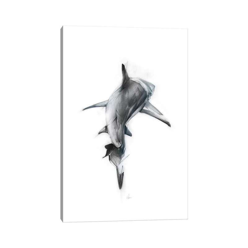 Shark III by Alexis Marcou - Print on Canvas, 66.04 cm H x 45.72 cm W x 1.91 cm D, No Frame