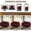Canapé Chesterfield de 63 pouces en velours avec garniture cloutée et accoudoirs roulés, design moderne Mid-Century, comprend 2 coussins, bourgogne-1290478773