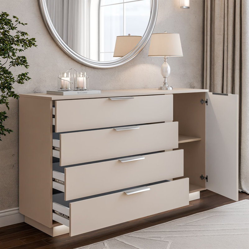 138 Sideboard, cashmere/ silver