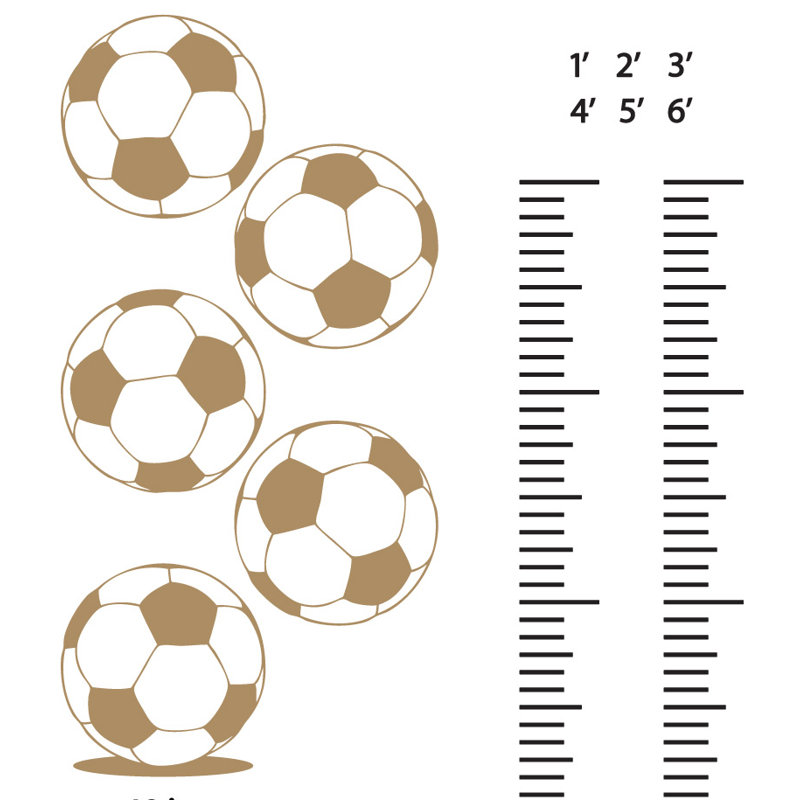 Décalcomanie murale graphique de croissance foot, Brun pâle