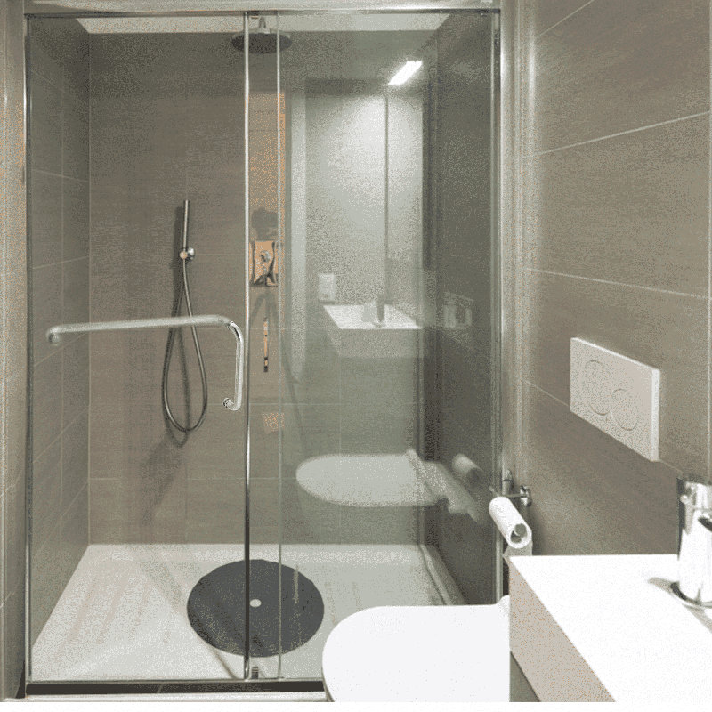 Poignée de porte de douche en verre et barre à serviettes ronde en acier inoxydable , Satin