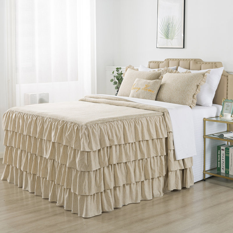 Coverlet, Queen Coverlet + 2 Queen Shams + 1 Throw Pillow, Camel