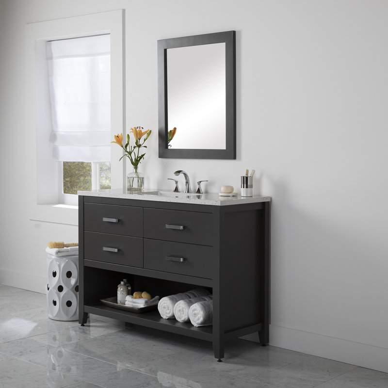 Meuble-lavabo simple 48,5 po avec plateau en marbre de culture
