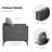 Dametrius 2 Set Modern Accent Chair, Faux Leather Upholstered Lounge Armchair-446083670