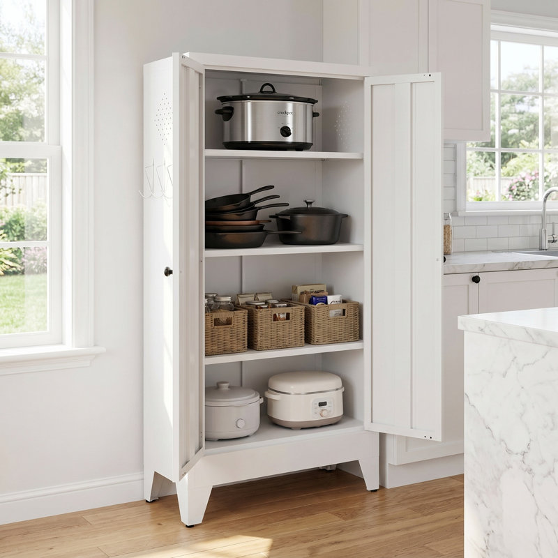 Armoire de rangement pour garde-manger, Blanc