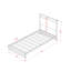 Lit plateforme en métal Wilson avec 4 pieds en métal - somptueux lit thermolaqué noir et stratifié de bois patiné-951844408