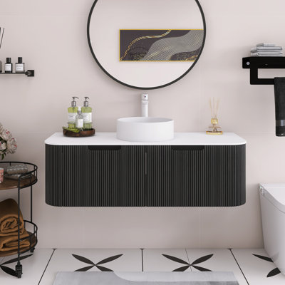 Meuble-lavabo mural 48 po Woodgrain