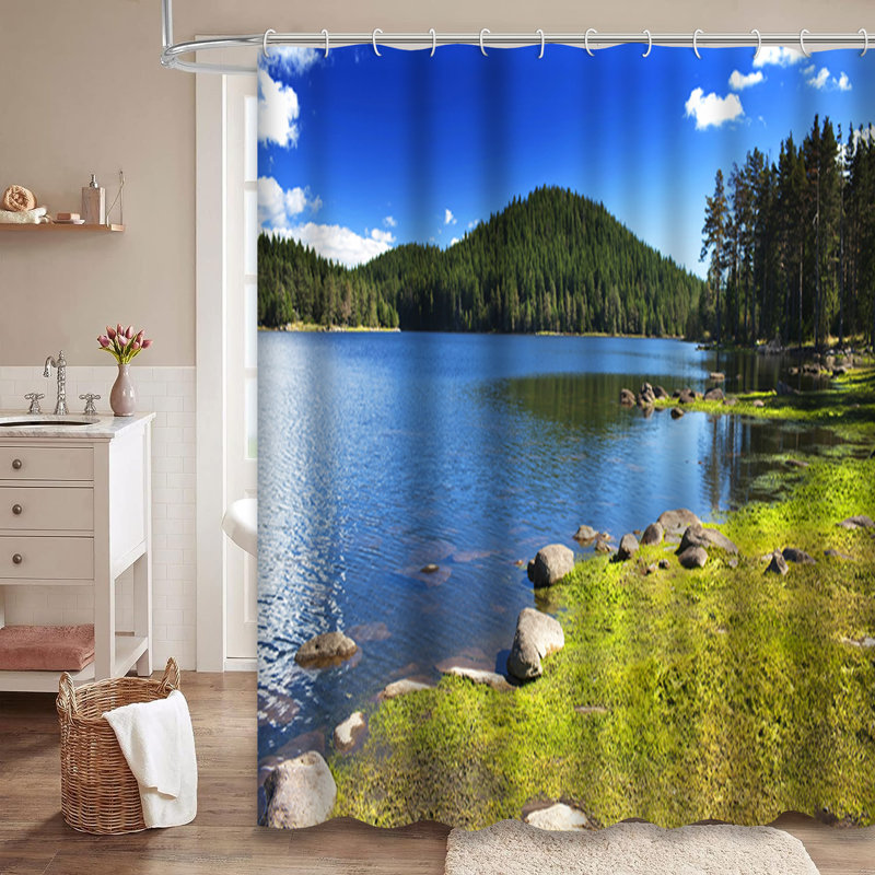 Rideau de douche avec 12 crochets Beauty, L 72 po x l 72 po