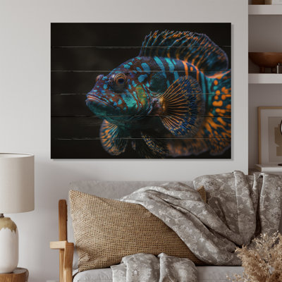 Halona, magnifique poisson mandarine dans des tons de bleu VII - impression