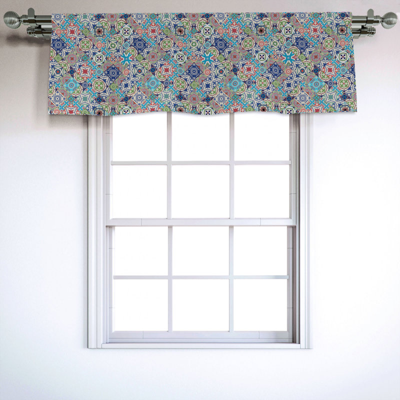 Sateen Patchwork Ruffled Window Valance