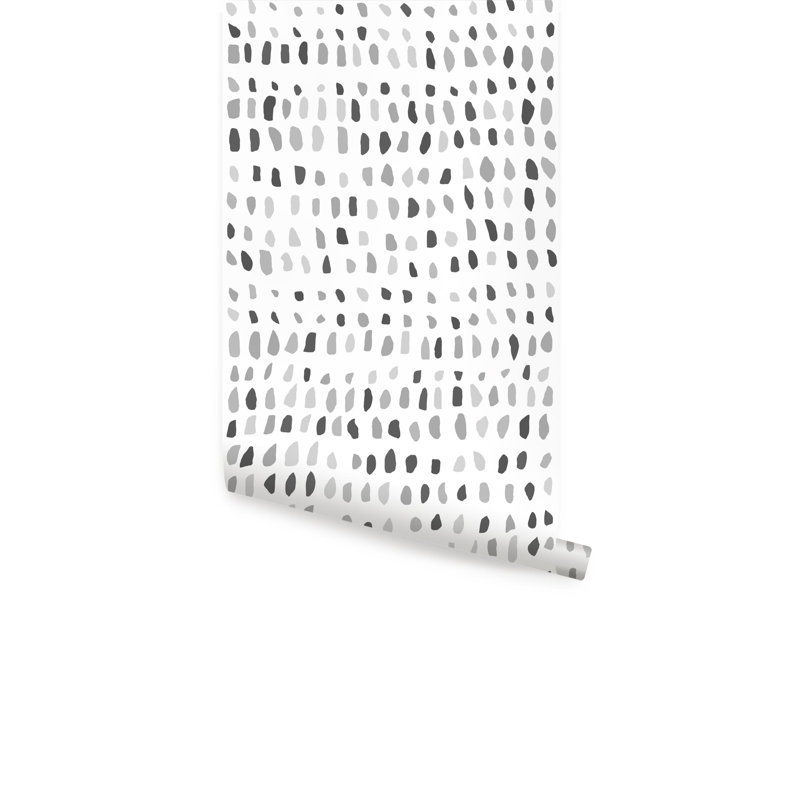 Rouleau de papier peint adhésif L 18 pi x l 24 po Confetti Time, gris