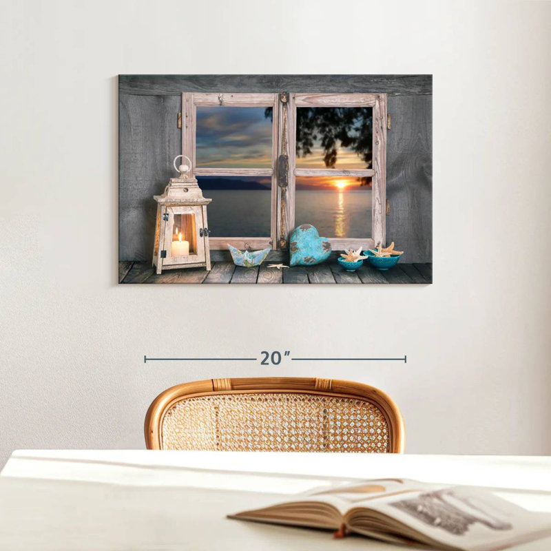 Nautical Ocean Window Canvas Print, 16'' W x 24'' H