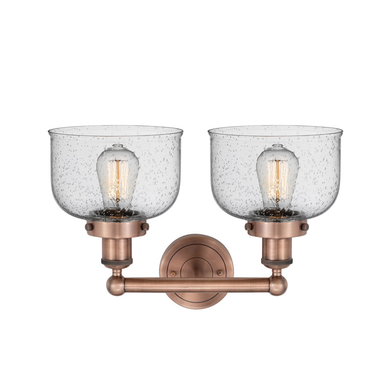 Éclairage pour meuble-lavabo à 2 lumières à intensité variable Arlester, Cuivre antique, Bullé