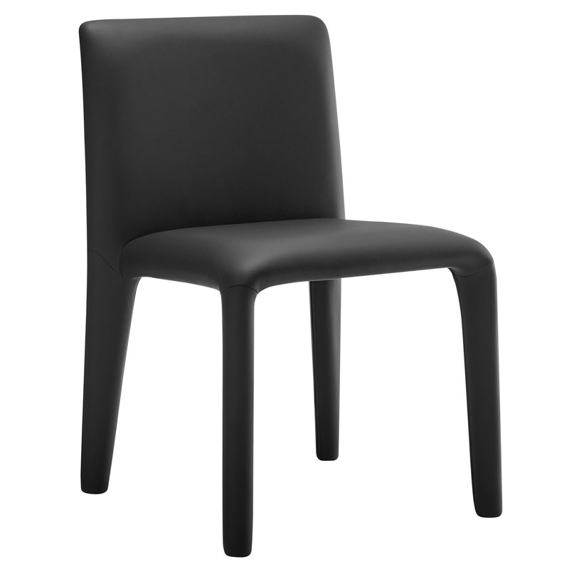 Rhodes Vegan Leather Upholstered Dining Chair, Black