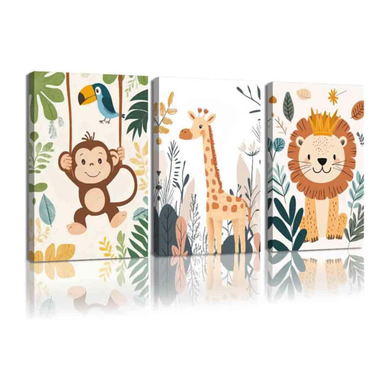Animals 3 - Piece, 60 cm H x 120 cm W