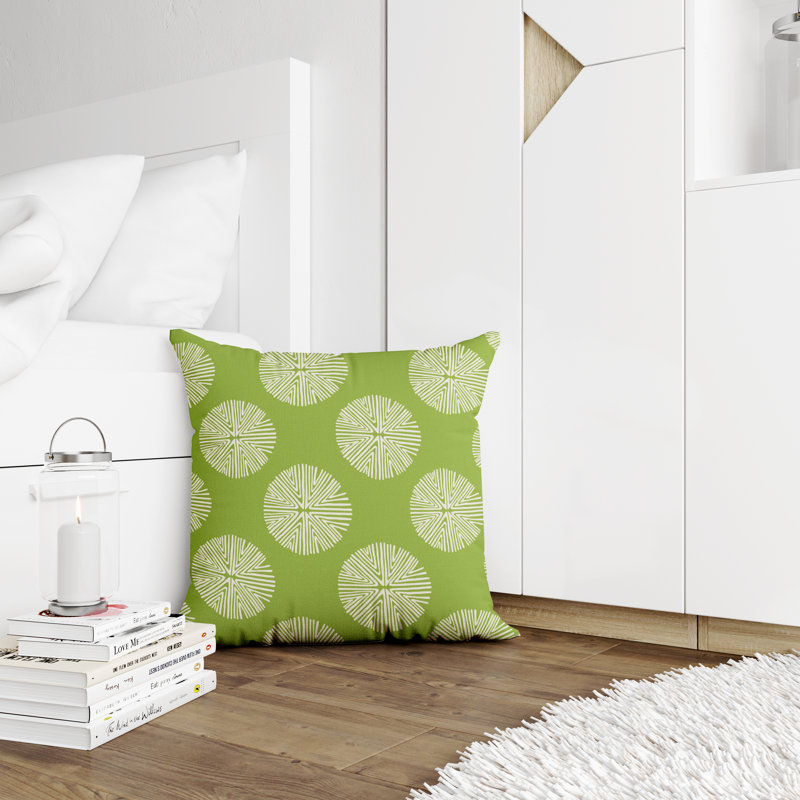 Housse et insert de coussin décoratif en polyester, L 17 po x H 17 po, Chartreuse