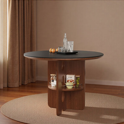 Table de salle à manger ronde exquise avec rangement durable