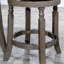 Tabouret de bar 30 po, finition gris patiné, siège en tissu gris anthracite-786747772
