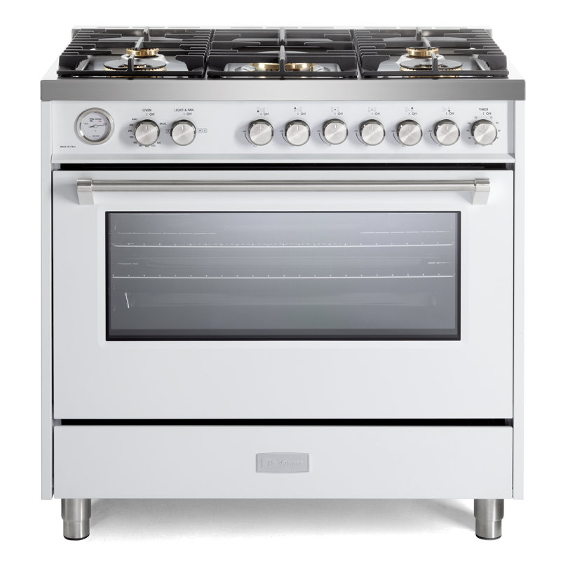 Verona Ultima 36" 5 Burner Single Gas Range, White