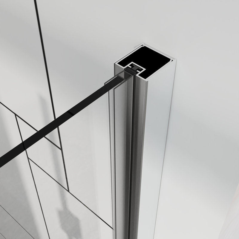 72 Inches High Bi - Fold Swing Pivot Shower Door With 1/4" Tempered Glass, Zinc Alloy Handles, And Waterproof Performance 32 33 In. W X H  6Mm  Clear Finish Hardware, Reversible Installation For
