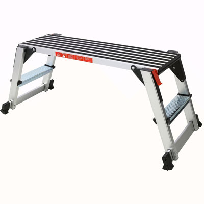 Aluminum Platform Non-Slip Folding Work Bench Drywall Stool Ladder 330Lbs Capacity