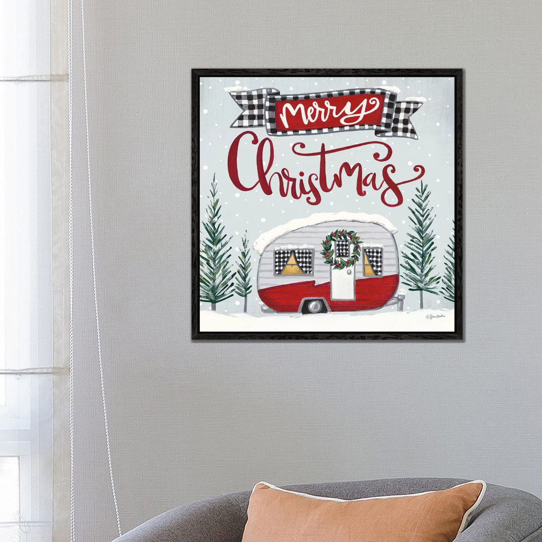 Merry Christmas Camper von Sara Baker - Galerie-verpackte Leinwand Giclée auf Leinwand