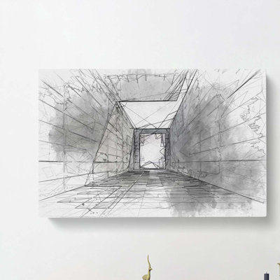 Architecture Sketch Vol.33 in Abstract - Wrapped Canvas