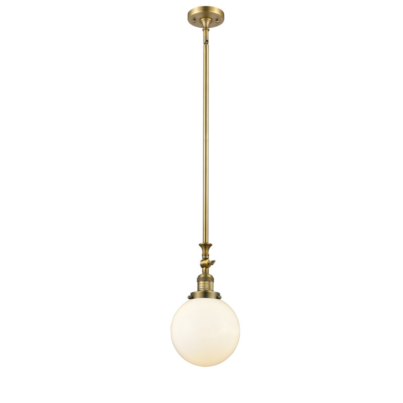 Clementina 1 - Light Single Pendant, No Bulb Included, Matte White Cased, Satin Gold
