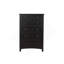 Commode de style contemporain 5 pièces à finition noire avec commode en pin et placage de pin 5 tiroirs-1311661241