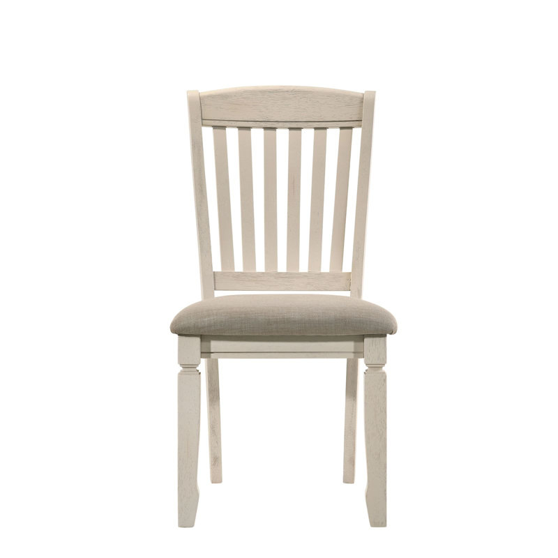 Chaise d'appoint Fedele en tissu brun clair et finition crème (ensemble de 2)